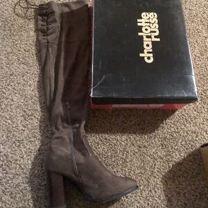 High heel thigh high boots